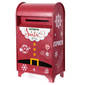 Christmas letterbox, red metal, 24x14x8 in