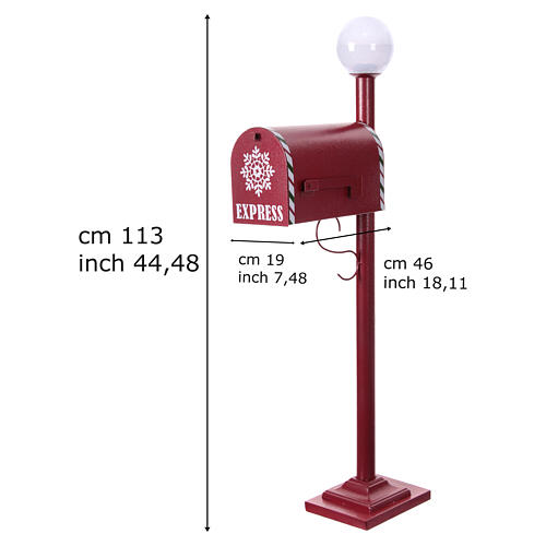 Christmas letterbox with lamppost, 45x8x18 in 3