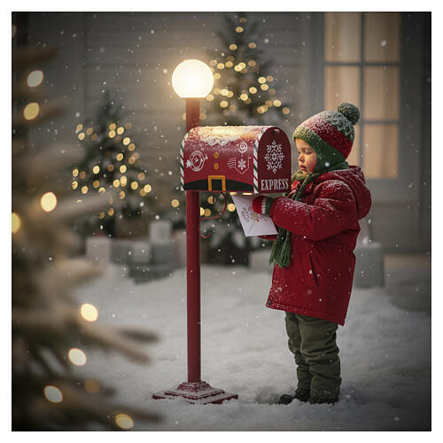 Christmas letterbox with lamppost, 45x8x18 in 4