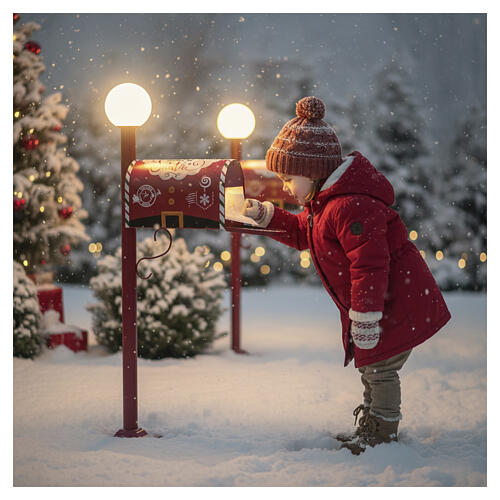 Boîte aux lettres Noël avec réverbère 115x20x45 cm 2