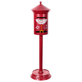 Postkasten in weihnachtlichem Rot, Metall, 120x35x35 cm