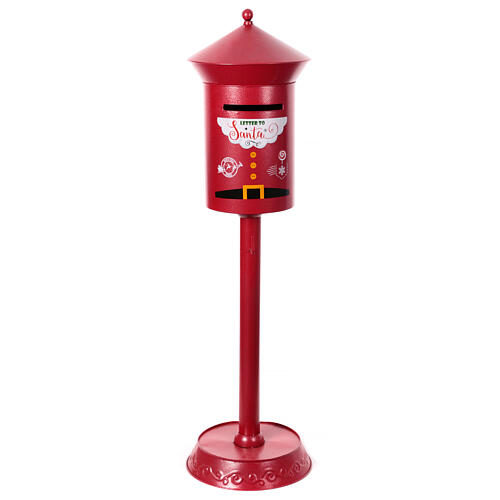 Postkasten in weihnachtlichem Rot, Metall, 120x35x35 cm 1