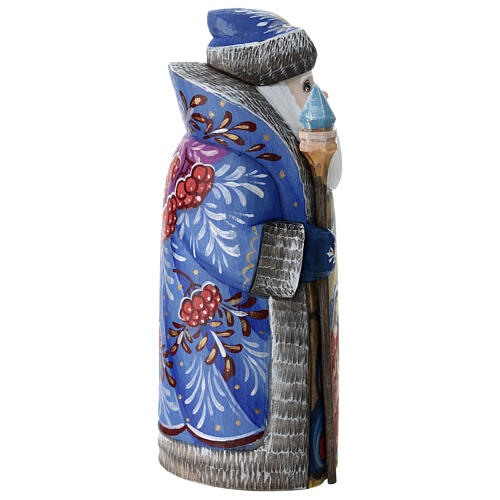 Ded Moroz with blue coat and Nativity Scene 7.5 in 5