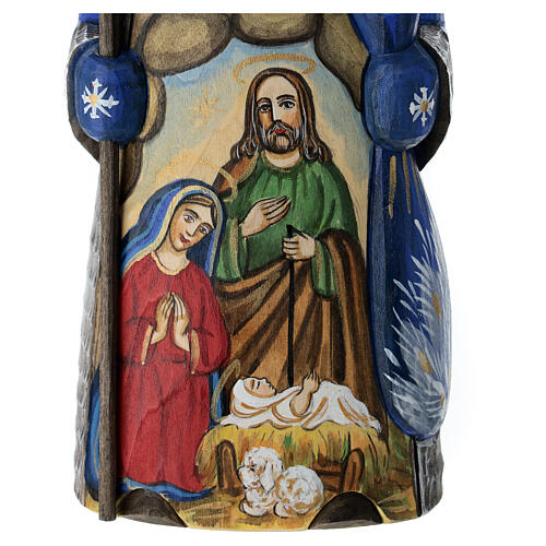 Babbo Natale 19 cm mantello blu Scena Natività 2