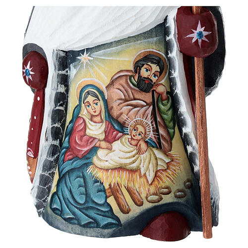 Ded Moroz scène Nativité 18 cm cape rouge 2