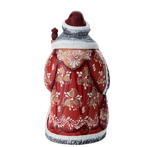 Ded Moroz scène Nativité 18 cm cape rouge 6