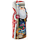 Ded Moroz 18 cm cape rouge avec canne et sapin de Noël s4