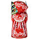 Nonno Gelo 18 cm mantello rosso con bastone e albero di Natale s5