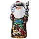 Grandfather Frost statue red coat with staff and Christmas tree 18 cm s1