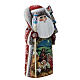 Grandfather Frost statue red coat with staff and Christmas tree 18 cm s5