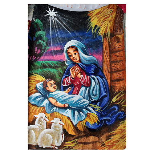 Nonno Gelo mantello verde Scena Natività 18 cm 2