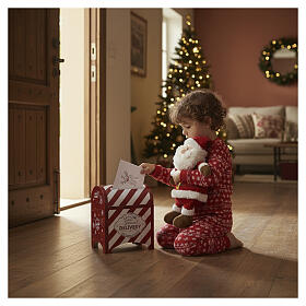 Santa Claus' letter casket, white and red, 10x8x6 in