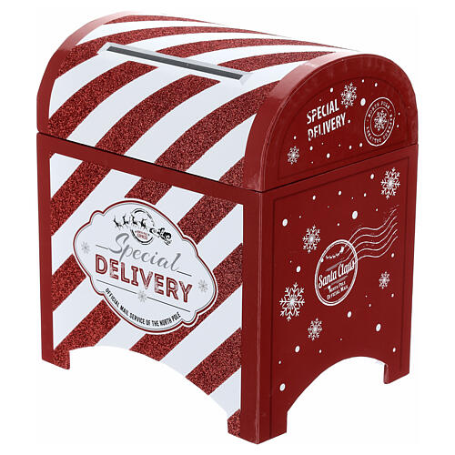 Cofre para correio Pai Natal branco vermelho 25x20x20 cm 1