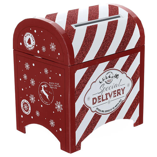 Cofre para correio Pai Natal branco vermelho 25x20x20 cm 3