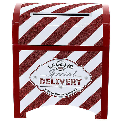 Cofre para correio Pai Natal branco vermelho 25x20x20 cm 4