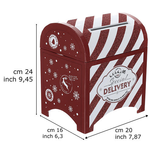 White red Santa Claus letter box 25x20x20cm 3