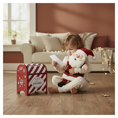 White red Santa Claus letter box 25x20x20cm 6
