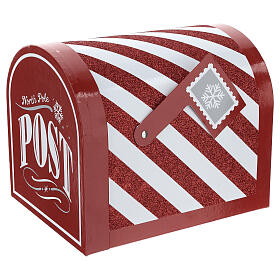 Santa Claus' letterbox with white and red stripes, 10x8x10 in