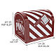 Boîte aux lettres Père Noël rayures blanches rouges 25x20x25 cm s3