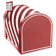 Cassetta per lettere a Babbo Natale righe bianche rosse 25x20x25cm s5