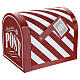 Caixa de correio Pai Natal listras brancas vermelhas 25x20x25 cm s1