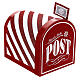 Caixa de correio Pai Natal listras brancas vermelhas 25x20x25 cm s3