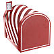 Caixa de correio Pai Natal listras brancas vermelhas 25x20x25 cm s5