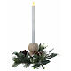 Portacandela 2 cm con candela led bianco caldo sfere in legno pigne abete s1