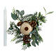 2 cm candle holder with warm white LED candle, wooden spheres pine cones s4