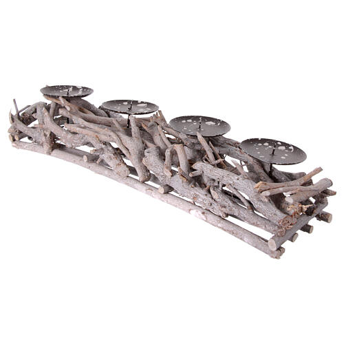 Porta candele natalizio con punzoni 50 cm 3