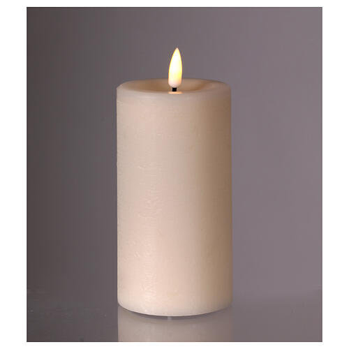 White LED candle, h 5 in, d. 2.5 in 2