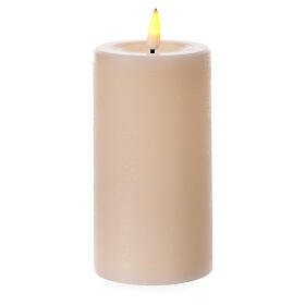 White LED candle h 13 cm diam 6.5 cm