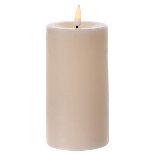White LED candle h 13 cm diam 6.5 cm 3