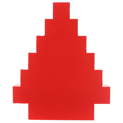 Calendario adviento rojo 40x10x45 cm con cajones 5