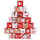Red advent calendar with drawers 40X10X45 cm s1
