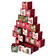 Adventskalender, stilisierter Weihnachtsbaum, mit kleinen Schubladen, Grün/Rot s3