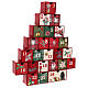 Adventskalender, stilisierter Weihnachtsbaum, mit kleinen Schubladen, Grün/Rot s4