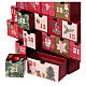 Advent calendar with drawers, white red and green, 15x2x18 in s2