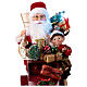 Père Noël en traineau avec cadeaux lumières mouvement 40x40x20 cm s3