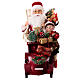 Babbo Natale su slitta con regali luci movimento 40x40x20 cm s1
