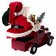 Pai Natal no carro com presentes luzes e movimento 40x40x20 cm s9