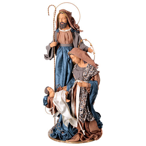 Nativité résine tissu Winter Elegance sur base h 40 cm 5