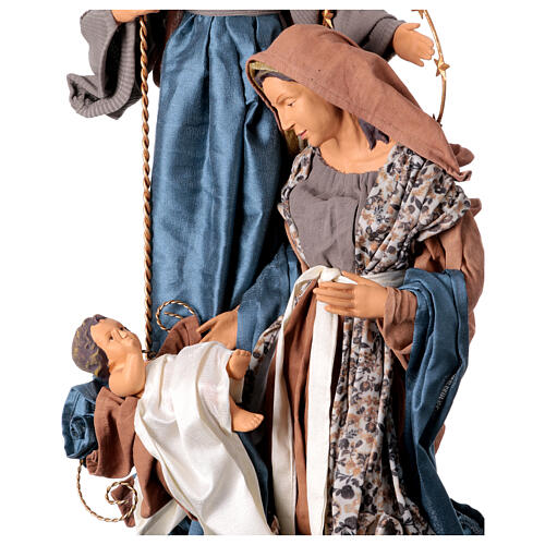 Holy Family set Winter Elegance fabric resin on a base 40 cm  6