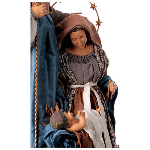 Holy Family set Winter Elegance fabric resin on a base 40 cm  8