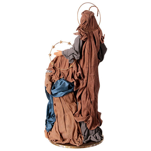 Holy Family set Winter Elegance fabric resin on a base 40 cm  9