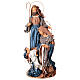 Holy Family set Winter Elegance fabric resin on a base 40 cm  s5