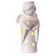 Ángel porcelana iluminado estrellas corazón dorado 20 cm s1