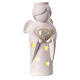 Porcelain angel illuminated with golden heart stars 20 cm s1