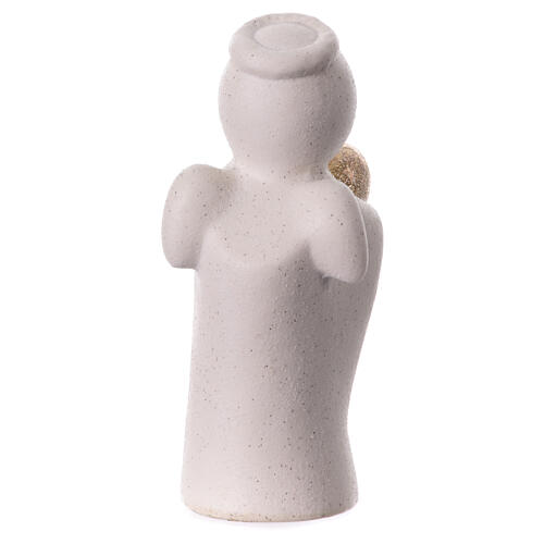 Porcelain stylised angel with golden heart, 5 in 4