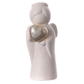 Angelito porcelana corazón dorado estilizado 12 cm